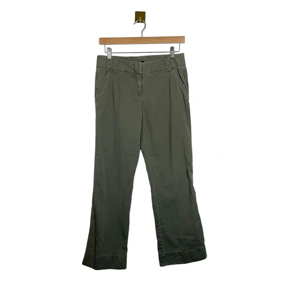 J. Crew Women’s Favorite Fit Straight Leg Chino Pants Olive Green Size 4 Short - Picture 1 of 8